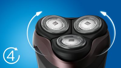 Têtes flexibles dans 4 directions pour un rasage facile des courbes de votre visage