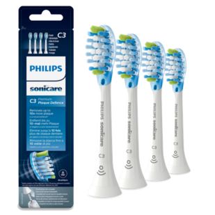 Sonicare C3 Premium Plaque Control Lot de 4 + blanc + têtes de brosse soniques