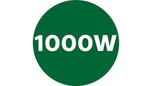 1000W: Strong motor power for fast performance