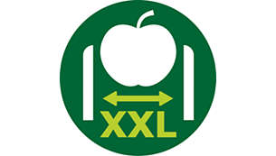 XXL besleme borusu sayesinde meyveleri önden kesmeniz gerekmez