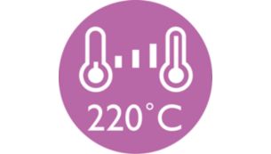 Precīza 220°C kontrole ar regulējamu temperatūru