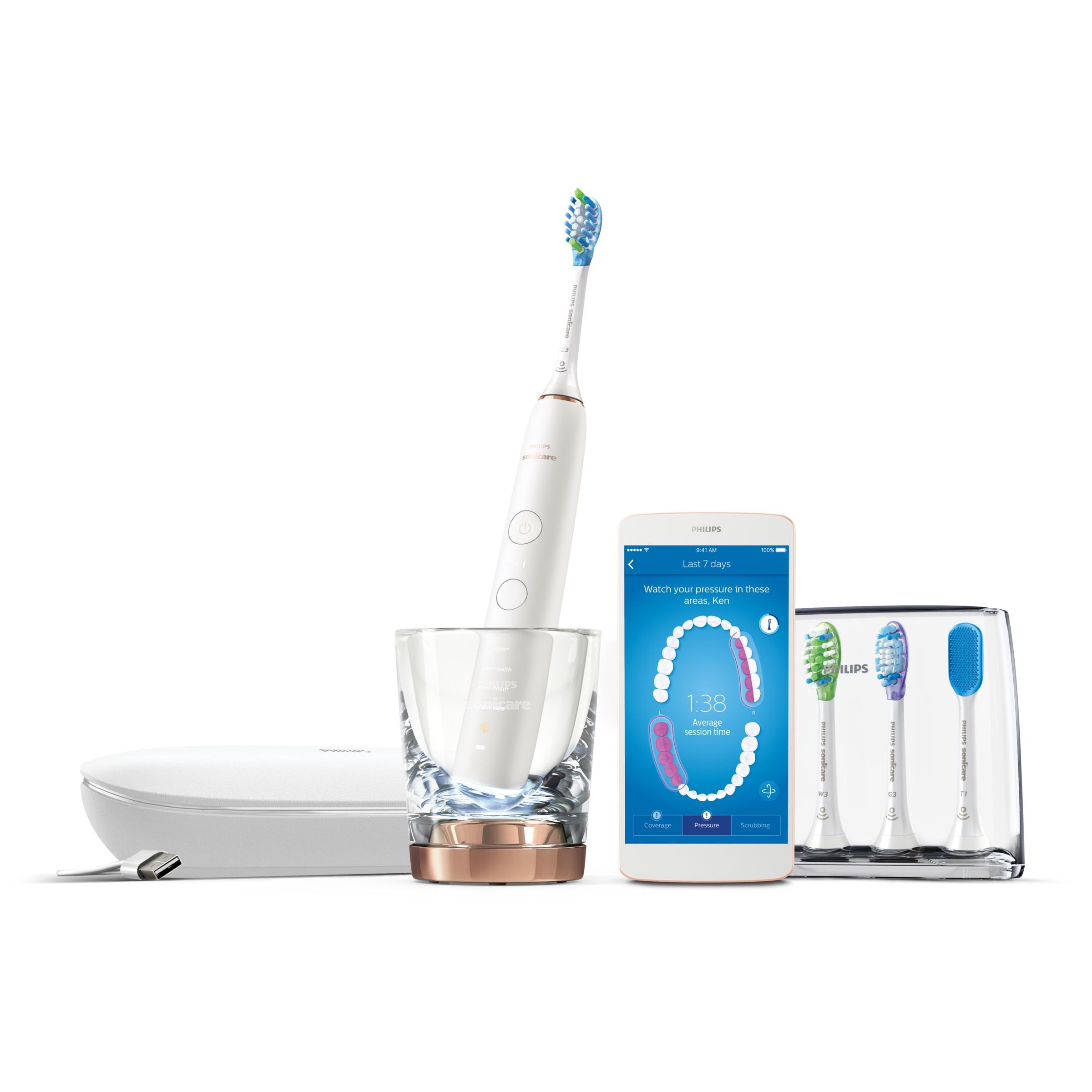 Image of Philips DiamondClean Smart 9750 - Sonic electric toothbrush with app - HX9924/65