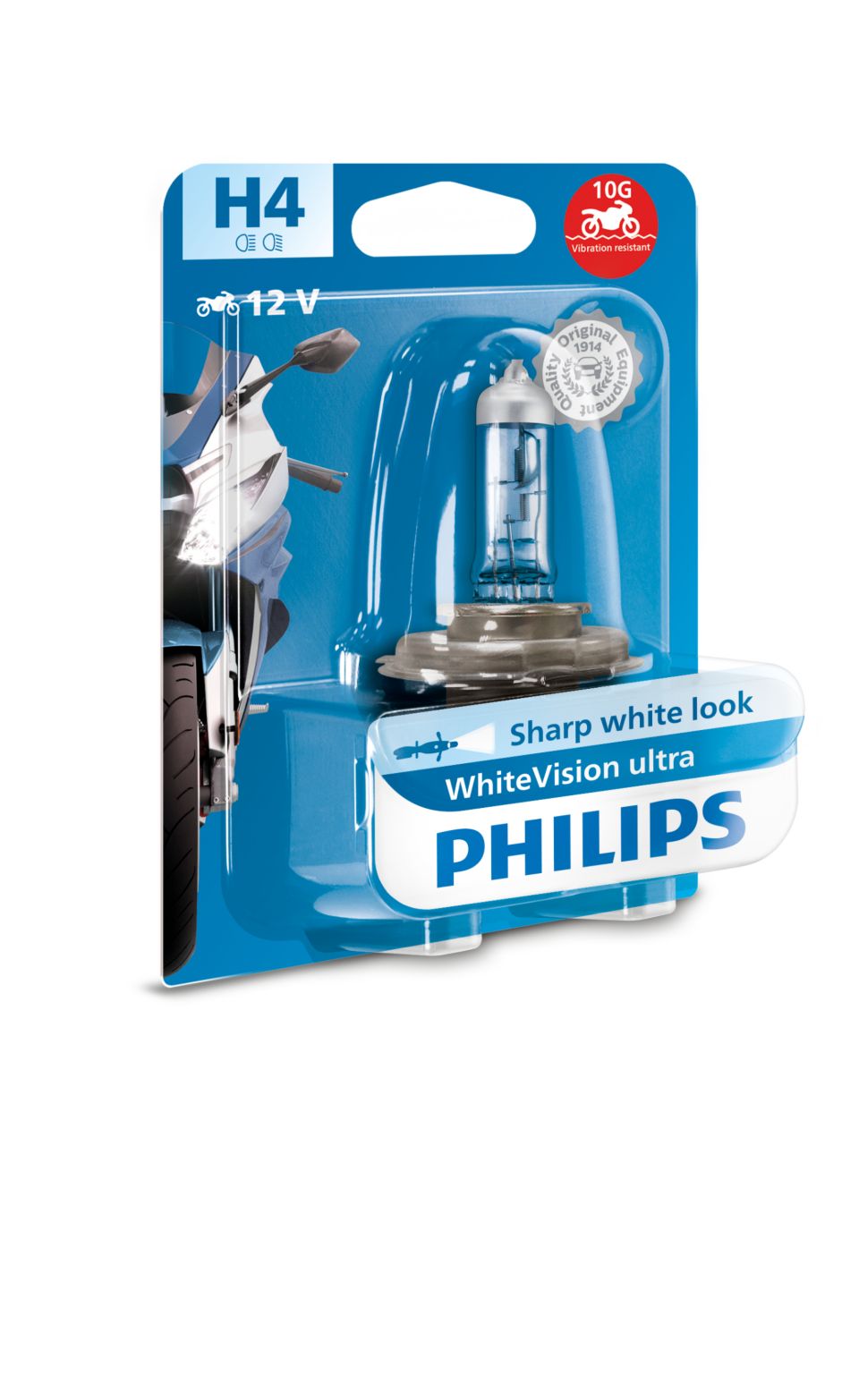Ampoule Philips VISION MOTO H4 12V 60/55W P43T-38 - Éclairage et