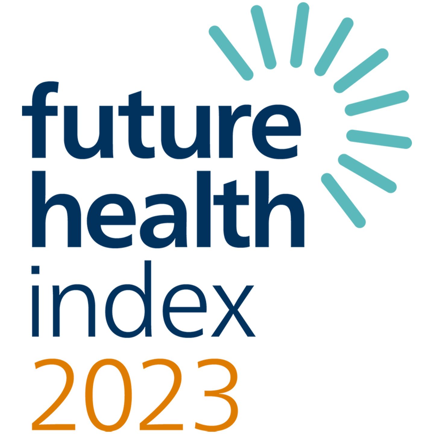Future Health Index logo with stylized blue rays.