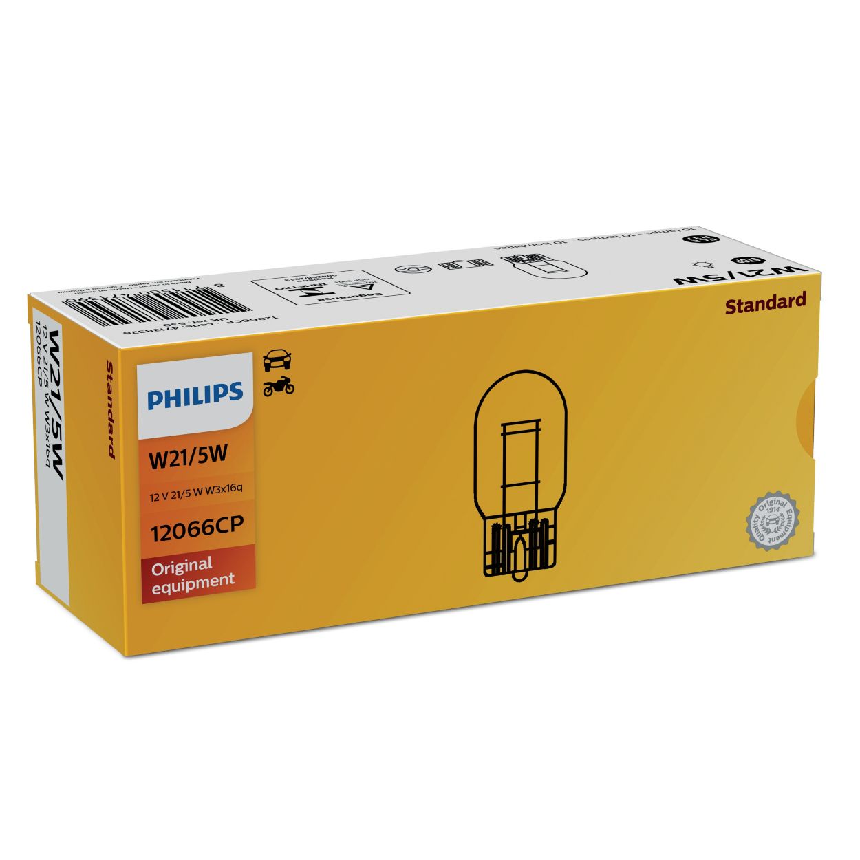 Ampoule, feu stop / feu arrière 12066CP PHILIPS W21/5W, Lampe à socle en  verre, 12V 21/5W ➤ PHILIPS 47138328 pas cher en ligne