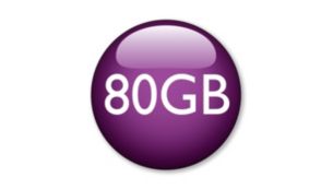 ฮาร์ดดิสก์ 80 GB จัดเก็บและเล่นซีดีได้มากถึง 1500 แผ่น