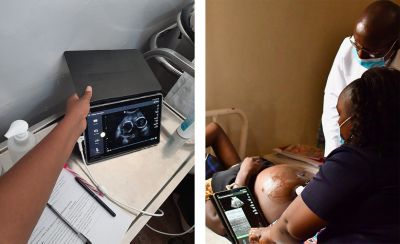 Midwives in rural Kenya using portable ultrasound devices for prenatal care