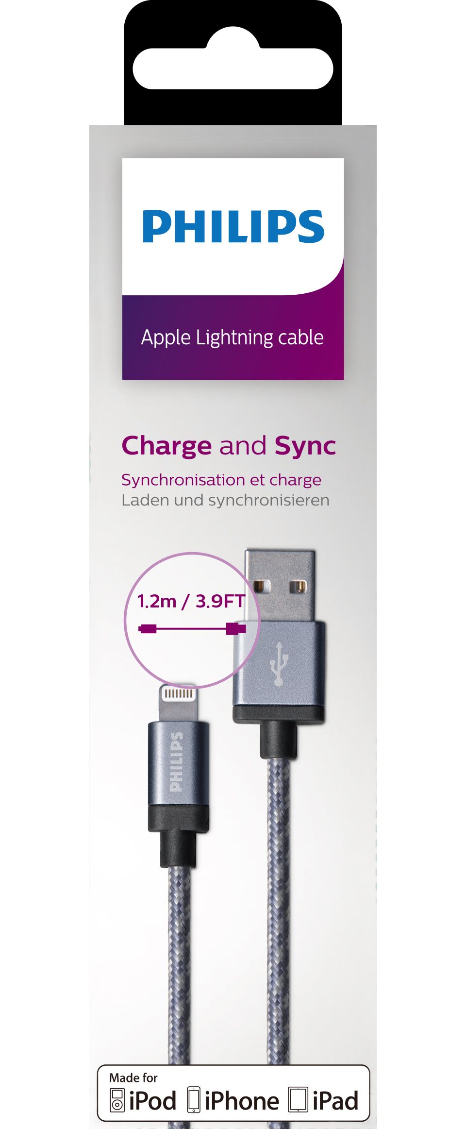 iPhone Lightning to USB cable DLC2508N/97 | Philips