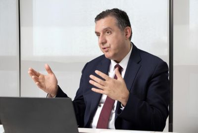 Ioannis Panagiotelis speaking during an interview