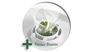 O Flavour Booster dá mais sabor ao alimentos com deliciosas ervas e temperos.