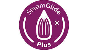 SteamGlide Plus-strykesåle som glir lett på alle tekstilstoffer