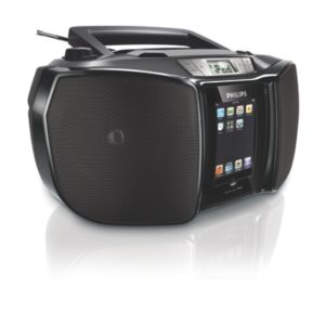 Enjoy iPod and CD music out loud anywhere you go