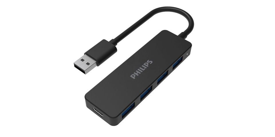 USB-A 插座集线器可扩展至 5 端口迷你集线器。
