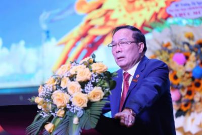 Ông Nguyễn Văn Đệ phát biểu về sự phát triển của Hiệp hội Bệnh viện Tư nhân