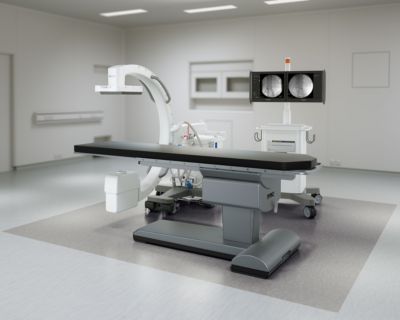 Philips mobile C-arm imaging system with patient table in a modern interventional suite