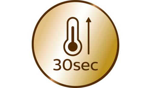 Tempo di riscaldamento rapido di appena 30 sec