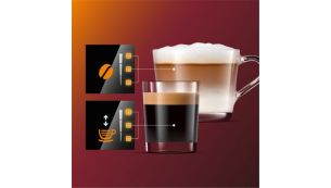 Adjust the aroma, strength and quantity using the My Coffee Choice feature