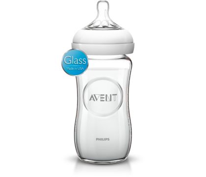 NEW Philips Avent Glass Natural Baby Bottle 8oz 3 Pack