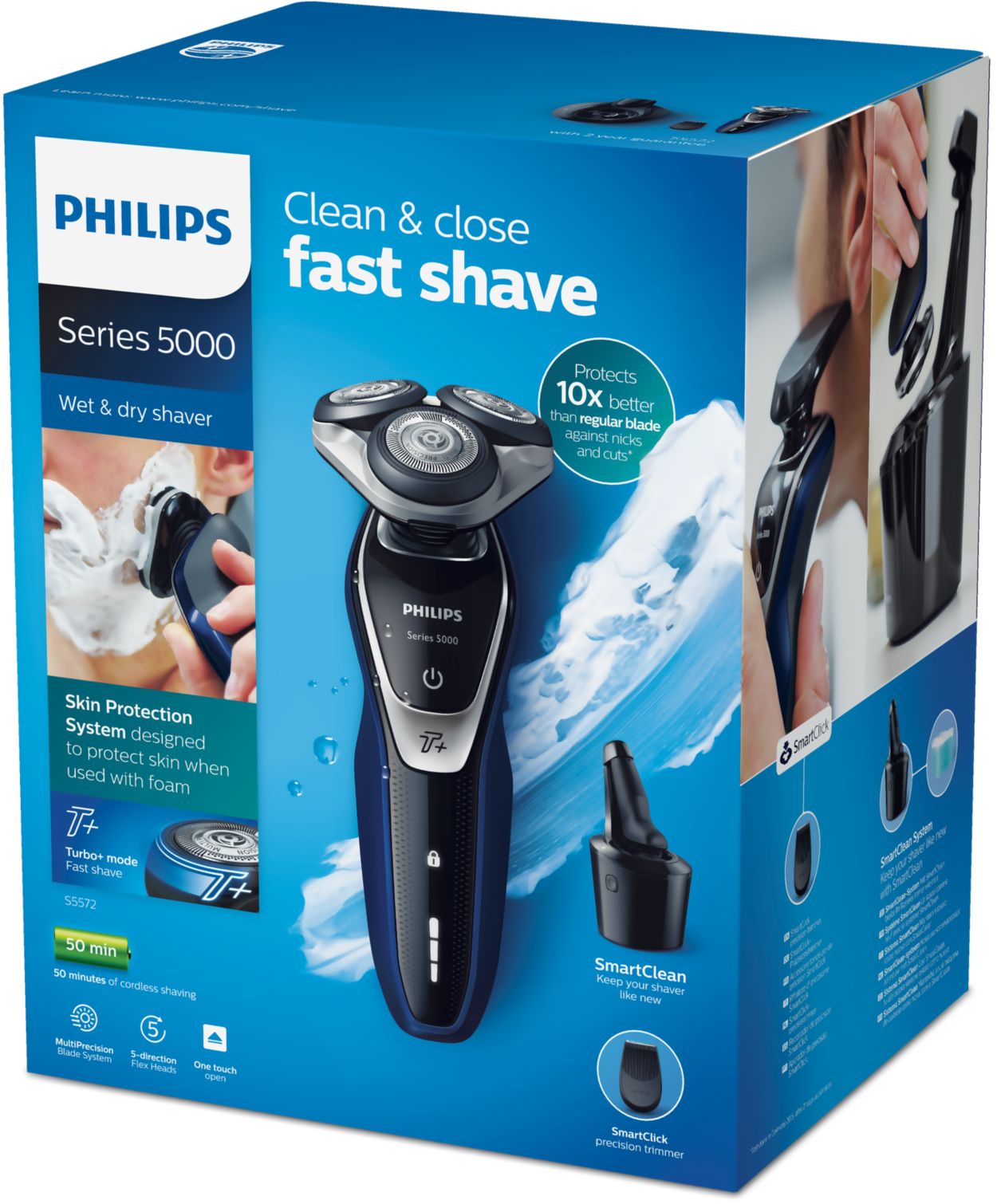 Midden gips Gevoel van schuld Shaver series 5000 Elektrisch scheerapparaat voor nat en droog scheren  S5572/10 | Philips