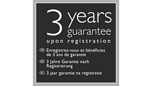 3-year guarantee upon registration