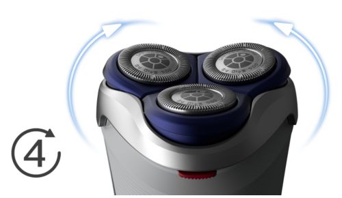 Cabezales Flex de 4 direcciones para afeitar fácilmente todos los contornos