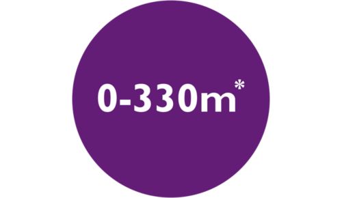 Alcance de hasta 330 m*