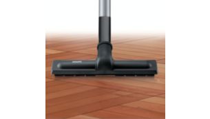 Parquet nozzle with soft brush hairs for scratch protection