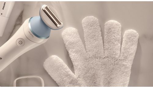 Eksfolieringshandske, der hjælper med at forebygge indgroede hår