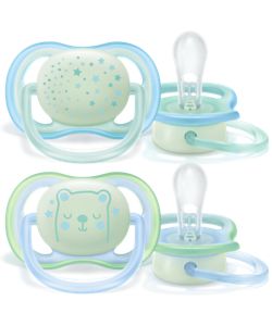 Philips Avent Chupete ultra air SCF376/01 18m+ Neutral Nighttime 4 piezas 