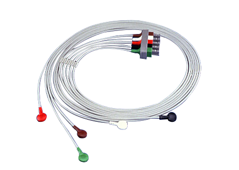 5-adr. Sich.kabel, abgesch., Druckk. AAMI Elektrodenkabel