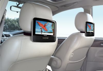 Dual TFT LCD screens for great movie enjoyment