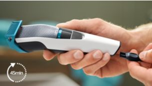 Cordless use for up to 45 mins