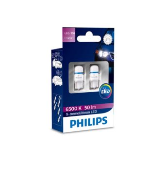 2 x T10 W5W LED bulbs Philips Ultinon PRO6000 12V - White 8000K