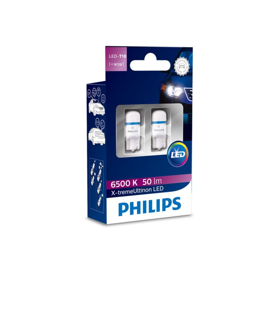 Philips 127996000KX2 X-tremeVision LED W5W T10 6000K CeraLight, Set of 2