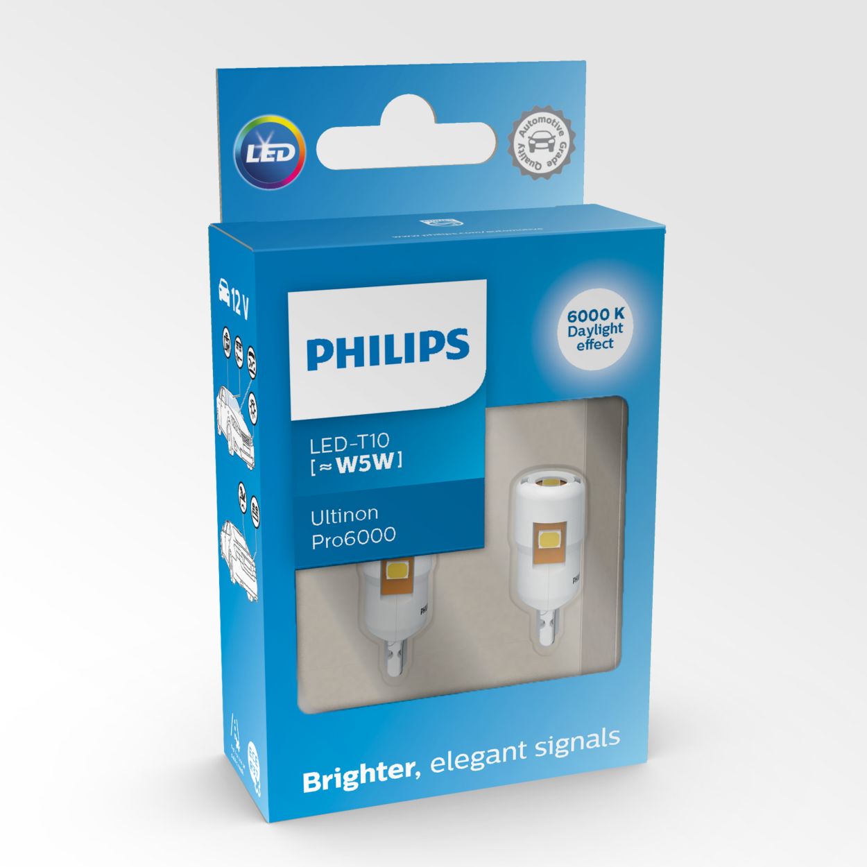 🚘 Philips 11961HU60X2 - Pareja de bombillas led homologadas T10