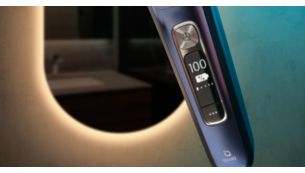 Pantalla OLED para notificaciones dinámicas de SkinIQ y de la afeitadora