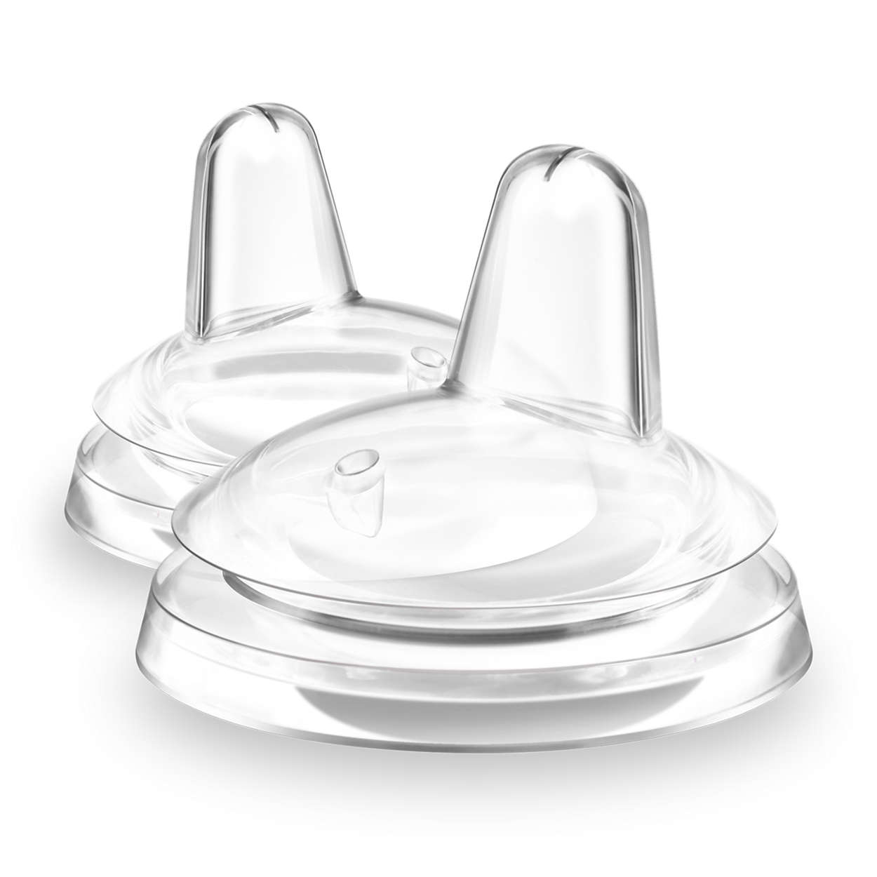 Flexible silicone spout that's gentle on gums