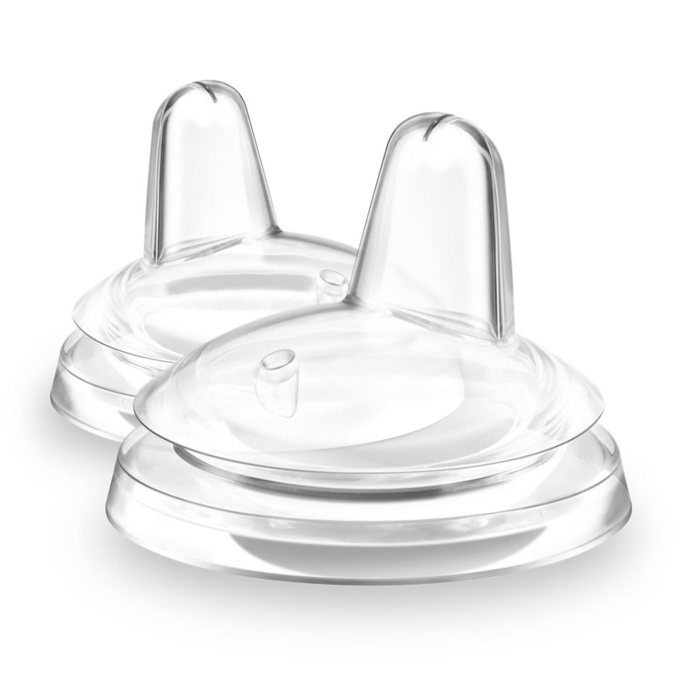 Flexible silicone spout that's gentle on gums