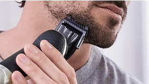 Click-on beard styler with 5 length settings