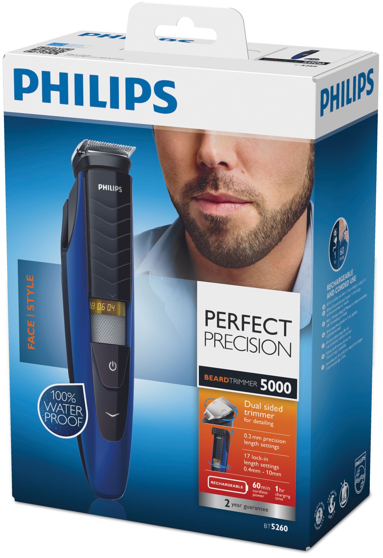 Philips Beard Trimmer Series 5000 - Regolabarba elettrico con pettini per  barba e capelli, sistema Lift&Trim Pro, 40 lunghezze di taglio, 90 min di  uso cordless e 1 ora di ricarica 