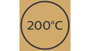 Temperatura máxima de 200 °C para obtener resultados perfectos