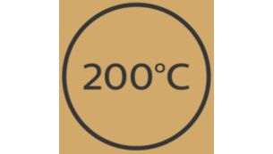 Temperatura cea mai ridicată de 200°C pentru rezultate de coafare perfecte