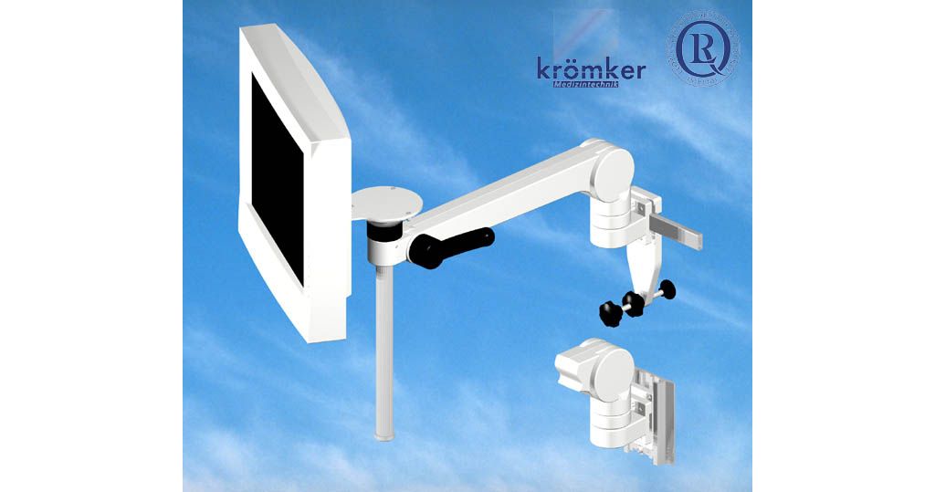 M1097A 15" Flat Screen, support arm with gas pressure spring (400mm) for step free height adjustment