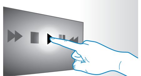 Touch panel for intuitive playback and volume control