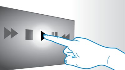 Zaslon na dotik za intuitivno predvajanje in nastavitev glasnosti