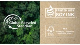 GRS-certified recycled plastic. Responsible packaging
