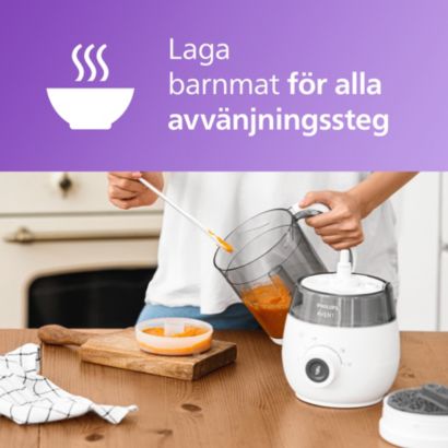 Ångkoka, mixa, tina och värm upp igen