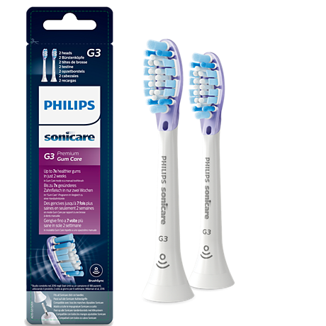HX9052/17 Philips Sonicare G3 Premium Gum Care Pack de 2 recargas brancas de escovas Sonicare