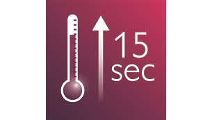 Calentamiento rápido: lista para usar en 15 segundos