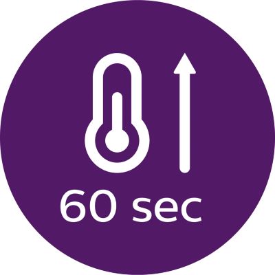 Straightener: Fast heat up time, ready to use in 60 seconds